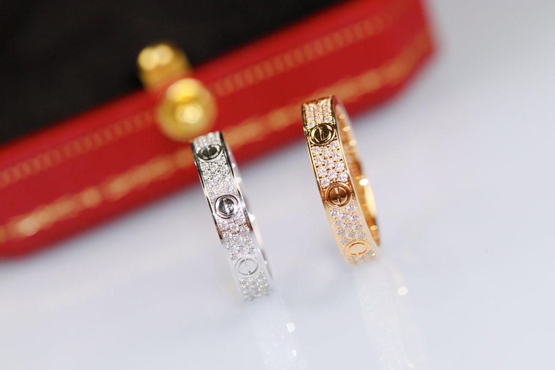 CARTIER LOVE RING 3.6MM DIAMOND PAVED