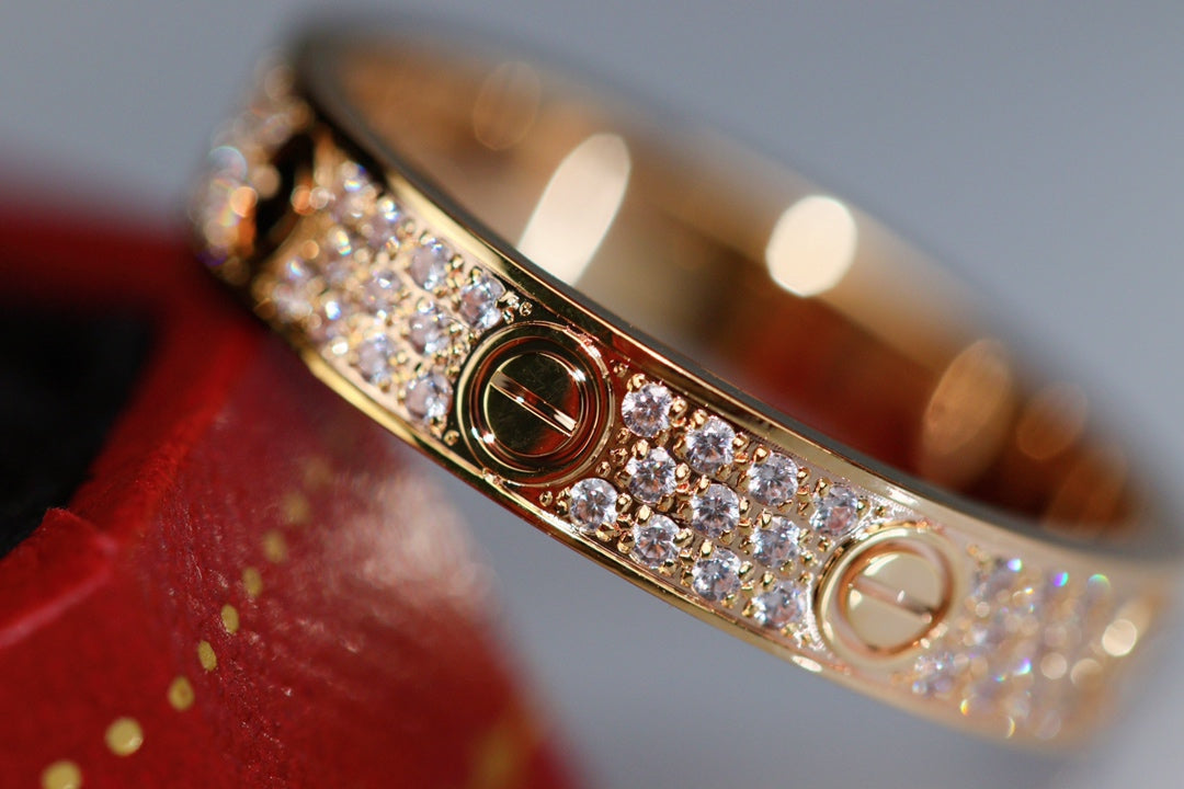CARTIER LOVE RING 3.6MM DIAMOND PAVED