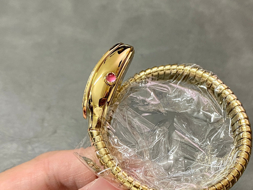 SERPENTI SPIGA GOLD DIAMOND BEZEL WHITE DIAL