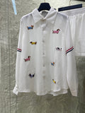 THOM INSPIRED SHIRT SET WITH DOG PRINT25S IN OXFORD COTTON 266228